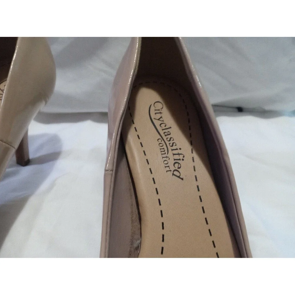 City Classified Tan Open‑Toe Heels – Women’s Size 10